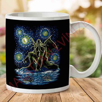 Night of Cthulhu Impressionist Baskılı Kupa