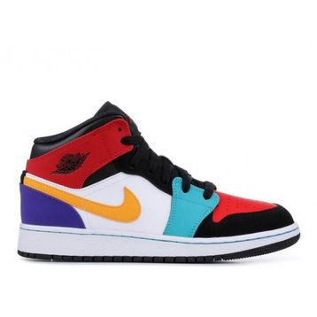 Nike 554725-125 Air Jordan 1 Mid Bred Multi Color GS Spor Ayakkabı