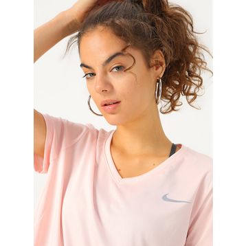 Nike 588194-100 Printed Miler Ss Vneck Kadın T-shirt