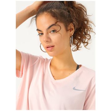 Nike 588194-100 Printed Miler Ss Vneck Kadın T-shirt