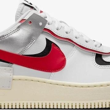 Nike Air Force 1 Shadow Sneaker Hakiki Deri Günlük Beyaz Kırmızı Unisex Spor Ayakkabı