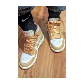Nike Air Jordan 1 Mid Leather Sneaker Hakiki Deri Bilekli Günlük Taba Unisex Spor Ayakkabı