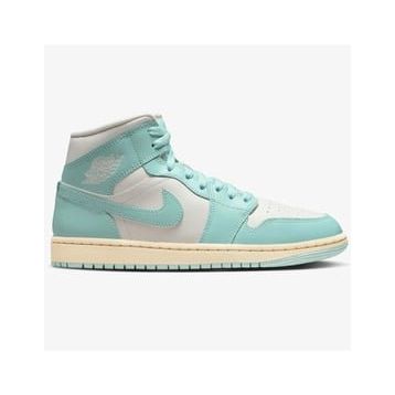 Nike Air Jordan 1 Mid Leather Sneaker Hakiki Deri Bilekli Günlük Yeşil Unisex Spor Ayakkabı