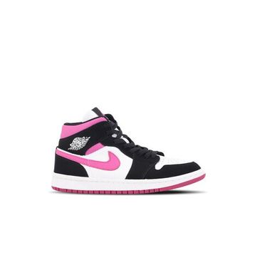 Nike Air Jordan 1 Mıd Siyah/Pembe Sneaker Kadın Ayakkabı