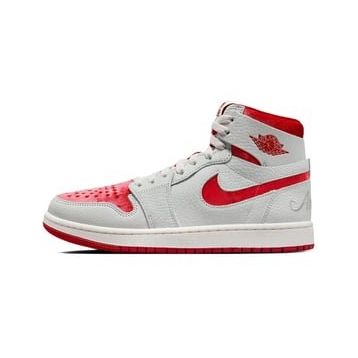 Nike Air Jordan 1 Zoom Air MİD Sneaker Hakiki Deri Bilekli Gri Kırmızı Spor Ayakkabı
