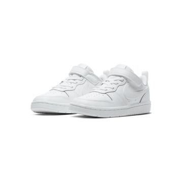 Nike Court Borough Low 2 Leather Sneaker Hakiki Deri Lastik İpli Bantlı Beyaz Unisex Spor Ayakkabı