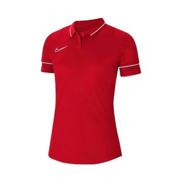 Nike CV2673-657 Kadın Dri-Fit Academy Kadın Kırmızı Futbol Polo Tişört