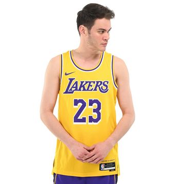 Nike DN2009-733 Sarı Los Angeles Lakers Icon Edition Dri-FIT NBA Swingman Jersey Erkek Forma