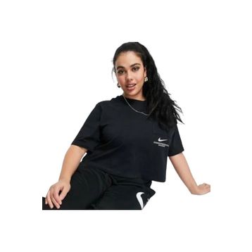 Nike DN4851-010 Sportswear Swoosh Siyah Kadın T-shirt