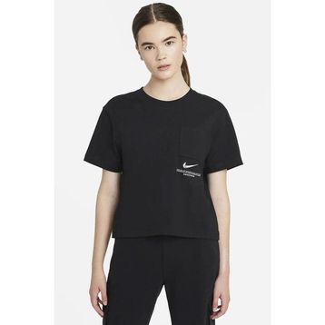 Nike DN4851-010 Sportswear Swoosh Siyah Kadın T-shirt
