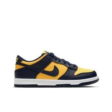 Nike Dunk Low GS Leather Sneaker Hakiki Deri Lacivert Sarı Günlük Unisex Spor Ayakkabı