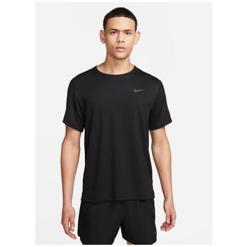 Nike DV9315-010 M NK DF UV MILER SS Bisiklet Yaka Düz Siyah Erkek T-shirt