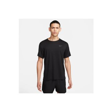 Nike DV9315-010 M NK DF UV MILER SS Bisiklet Yaka Düz Siyah Erkek T-shirt