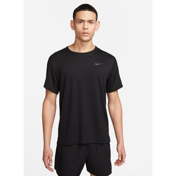 Nike DV9315-010 M NK DF UV MILER SS Bisiklet Yaka Düz Siyah Erkek T-shirt