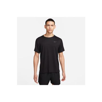 Nike DV9315-010 M NK DF UV MILER SS Bisiklet Yaka Düz Siyah Erkek T-shirt