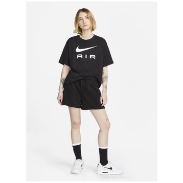 Nike DX7918-010 Bisiklet Yaka Düz Siyah Kadın T-Shirt