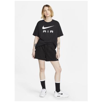 Nike DX7918-010 Bisiklet Yaka Düz Siyah Kadın T-Shirt