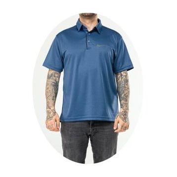 Nike EF-4545 İndigo Erkek Battal Polyester Mesh Polo Yaka T-Shirt