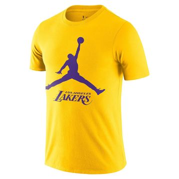 Nike FB9827-728 Los Angeles Lakers NBA Sarı Basketbol Erkek T-Shirt