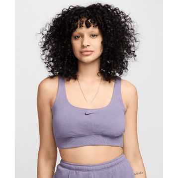 Nike FN2832-509 Sportswear Chill Terry Cropped Tank Mor Kadın Spor Sütyeni