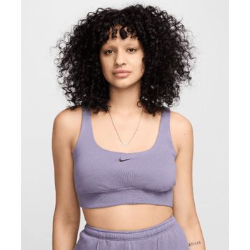Nike FN2832-509 Sportswear Chill Terry Cropped Tank Mor Kadın Spor Sütyeni