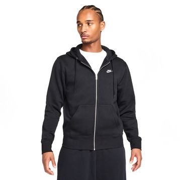 Nike FN3861-010 Siyah Club Full-Zip Fleece Hoodie Erkek Sweatshirt