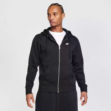 Nike FN3861-010 Siyah Club Full-Zip Fleece Hoodie Erkek Sweatshirt