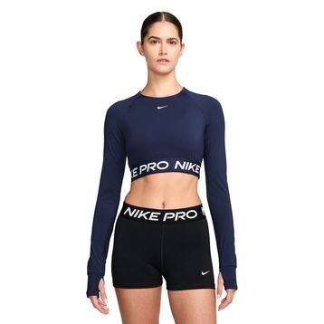 Nike FV5484-410 Mavi Pro Dri-Fit 365 Crop Kadın Antrenman T-Shirt