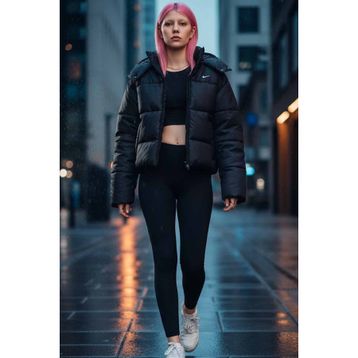 Nike FZ5899-010 Siyah Sportswear Therma-Fit Kadın Günlük Stil Mont