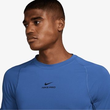 Nike HV0409-411 Mavi Pro Training Dri-Fit Erkek Antrenman T-Shirt