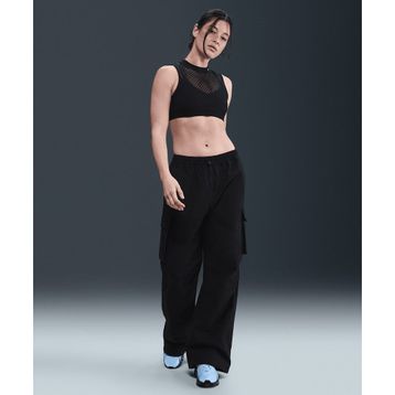 Nike HV1966-010 Sportswear Mid-Rise Oversized Woven Cargo Pants Siyah Kadın Pantolon