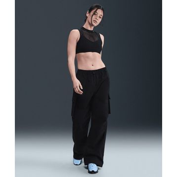 Nike HV1966-010 Sportswear Mid-Rise Oversized Woven Cargo Pants Siyah Kadın Pantolon