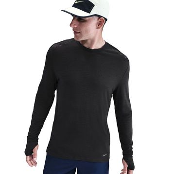 Nike HV2718-010 Siyah Dri-Fit ADV Run Wool LS Erkek Koşu T-Shirt