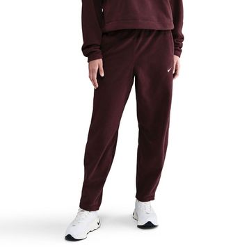 Nike HV3707-652 Bordo One Therma-Fit Mid-Rise Fleece Polar Kadın Antrenman Eşofman Altı