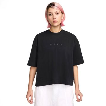 Nike HV4955-010 Siyah Sportswear Boxy Short-Sleeve Kadın T-Shirt