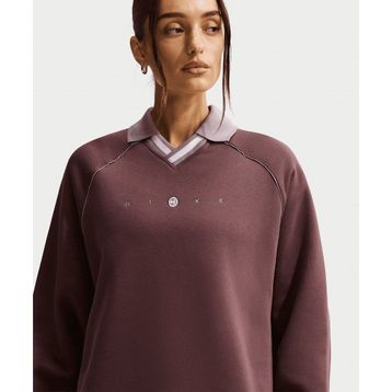 Nike IF0256-502 Bordo Sportswear Phoenix Fleece Oversized Graphic Polo Top Kadın Sweatshirt