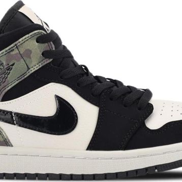 Nike Wmns Air Jordan 1 Mid Camo Siyah-Kamuflaj Kadın Sneaker Ayakkabı