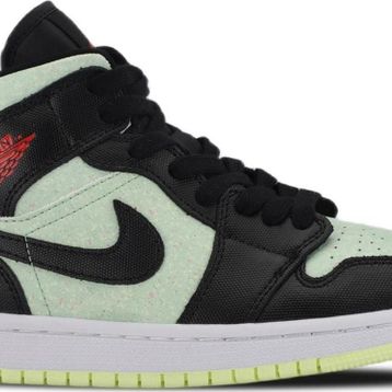 Nike Wmns Air Jordan 1 Mid Se Siyah-Yeşil Kadın Sneaker Ayakkabı