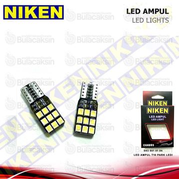 Niken 12V T10 Büyük Dipsiz 18 Ledli 2'li Beyaz Işık Far Ampülü