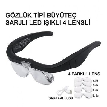 Nikula 11537DC 4 Farklı Lens Şarjlı Gözlük Büyüteç