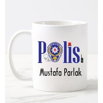 Nil Hediye Polis Temalı Beyaz Kupa