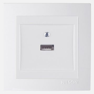 Nilson Touran Beyaz Adaptörlü Tekli USB Priz