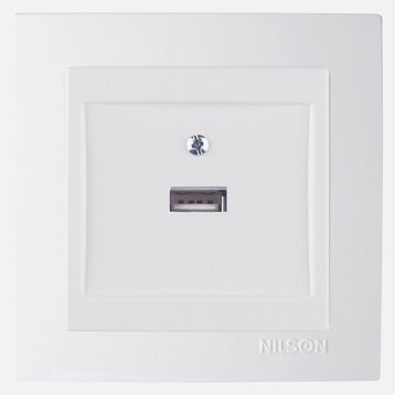 Nilson Touran Beyaz Adaptörlü Tekli USB Priz