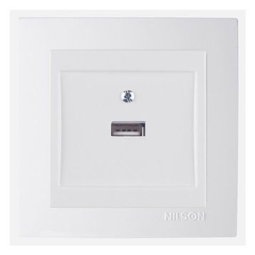 Nilson Touran Beyaz USB Adaptörlü Priz