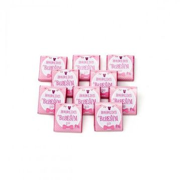 Nin Chocolate 170 Adet Madlen Yaldızlı Pembe Kız Bebek Çikolatası