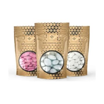 Nin Chocolate 450 gr Karışık Badem Draje Pembe Sedef Gümüş