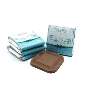 Nin Chocolate Dökme Mavi Kurdela Baskılı Söz Ve Nişan Çikolatası (80 adet)