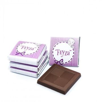 Nin Chocolate Mor Kurdela Kız Bebek Dökme Bebek Çikolatası (80 adet)