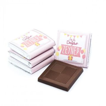 Nin Chocolate Pembe Balon Kız Bebek Dökme Bebek Çikolatası (70 adet)