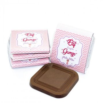 Nin Chocolate Pembe Çizgi Kız Bebek Dökme Bebek Çikolatası (80 adet)